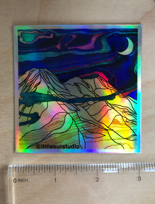 Vinyl Sticker - Mt Rainier Moonlight - Holographic