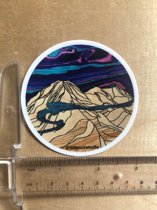 Vinyl Sticker - Mt Rainier Moonlight