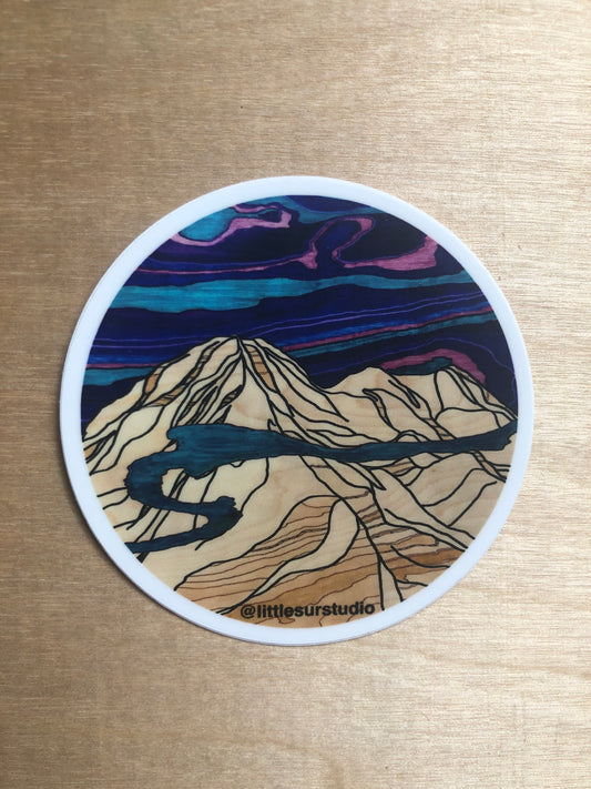 Vinyl Sticker - Mt Rainier Moonlight